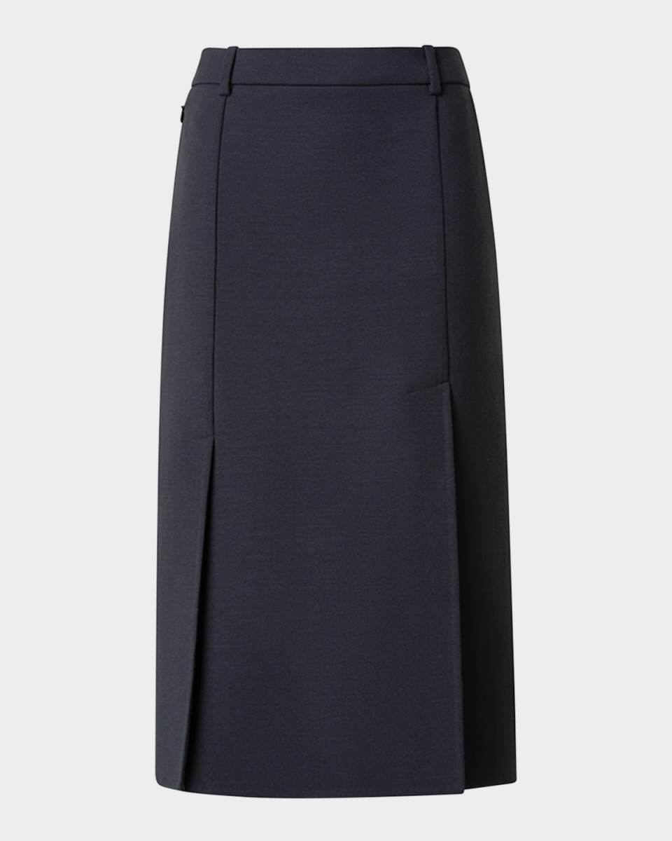 Double-Face Wool Pencil Skirt